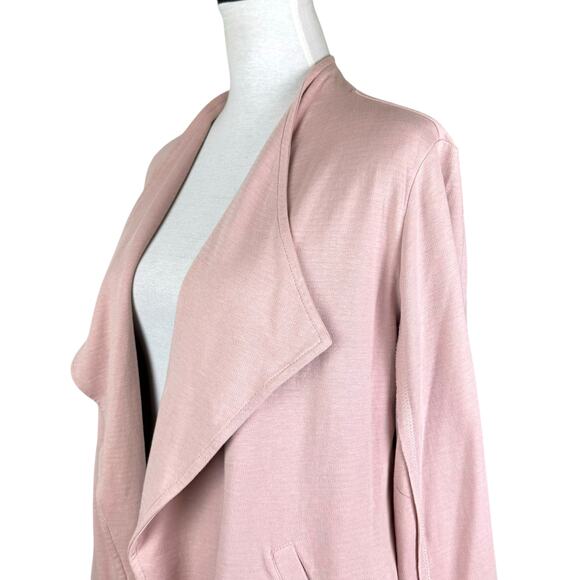 Caslon Blush Pink Open Front Cotton Knit Casual Cardigan Lightweight Jacket - Picture 5 of 12